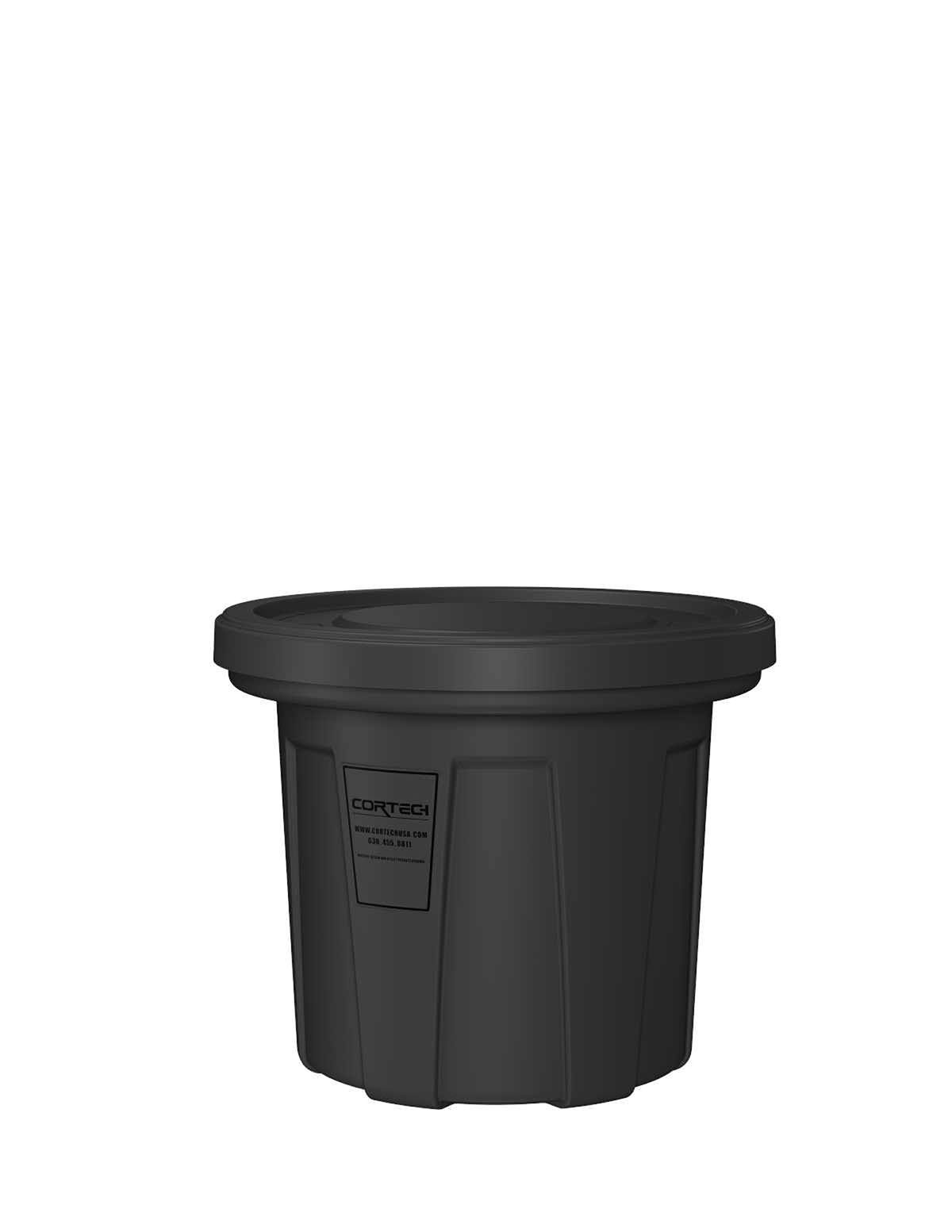 Food Grade Receptacle w/Lid Black 20 gal