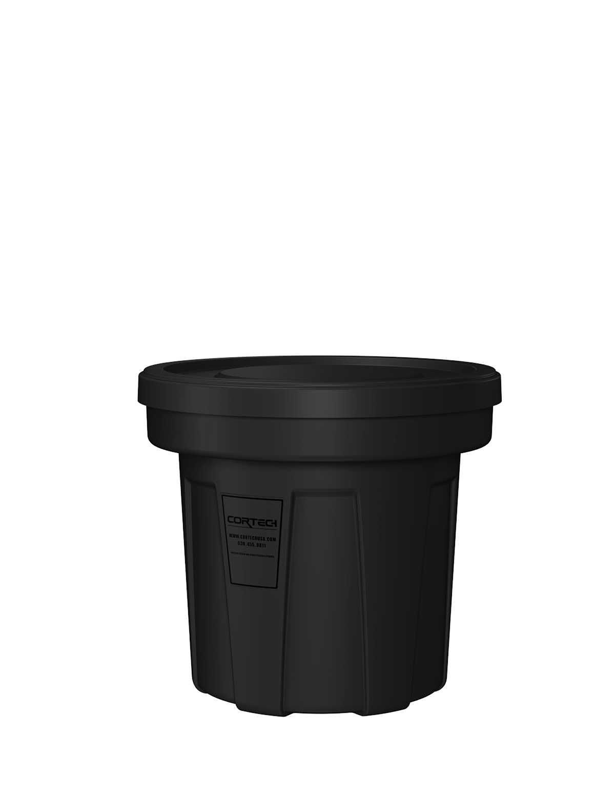 Food Grade Receptacle w/Lid Black 22 gal