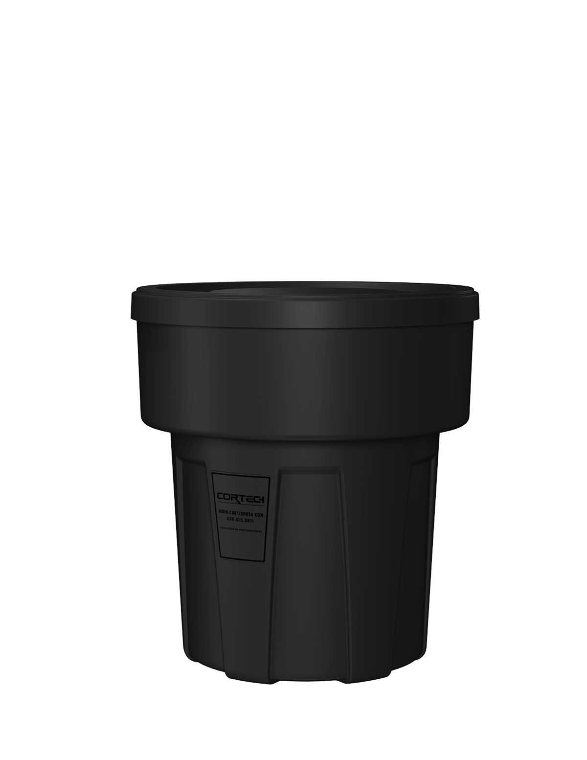 Food Grade Receptacle w/Lid Black 30 gal