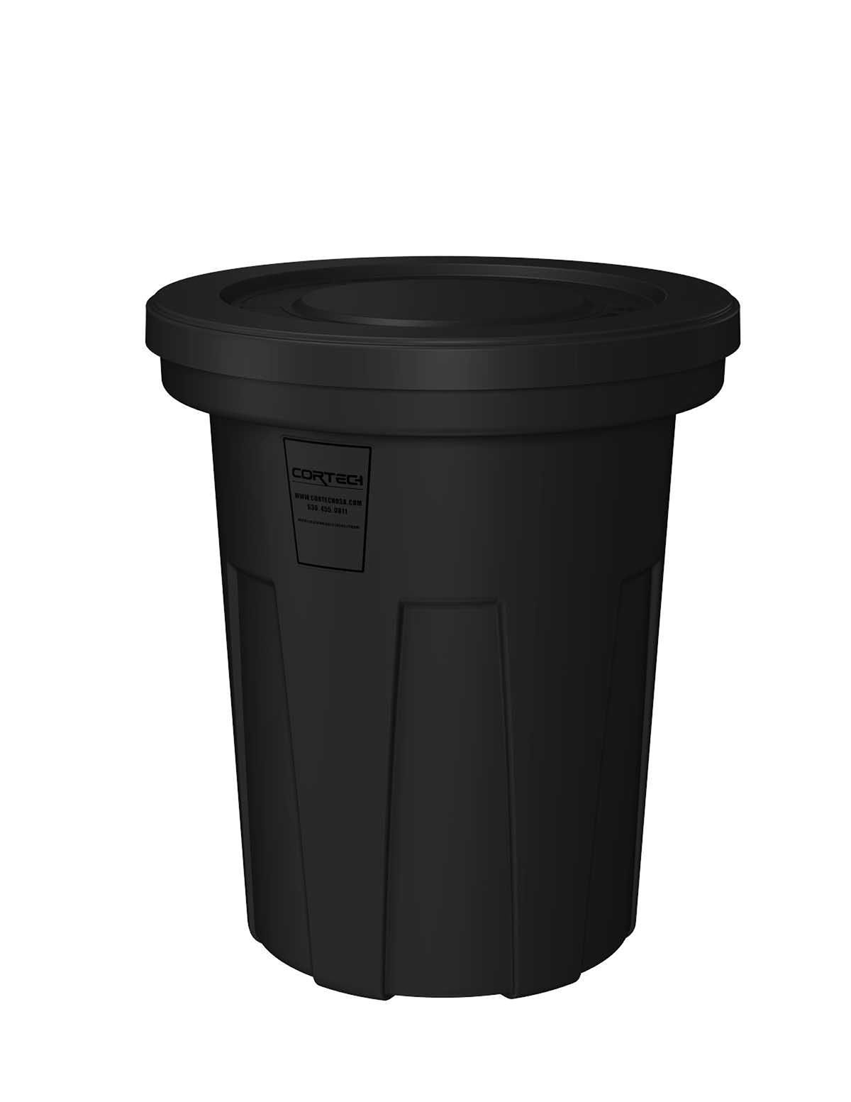 Food Grade Receptacle w/Lid Black 40 gal