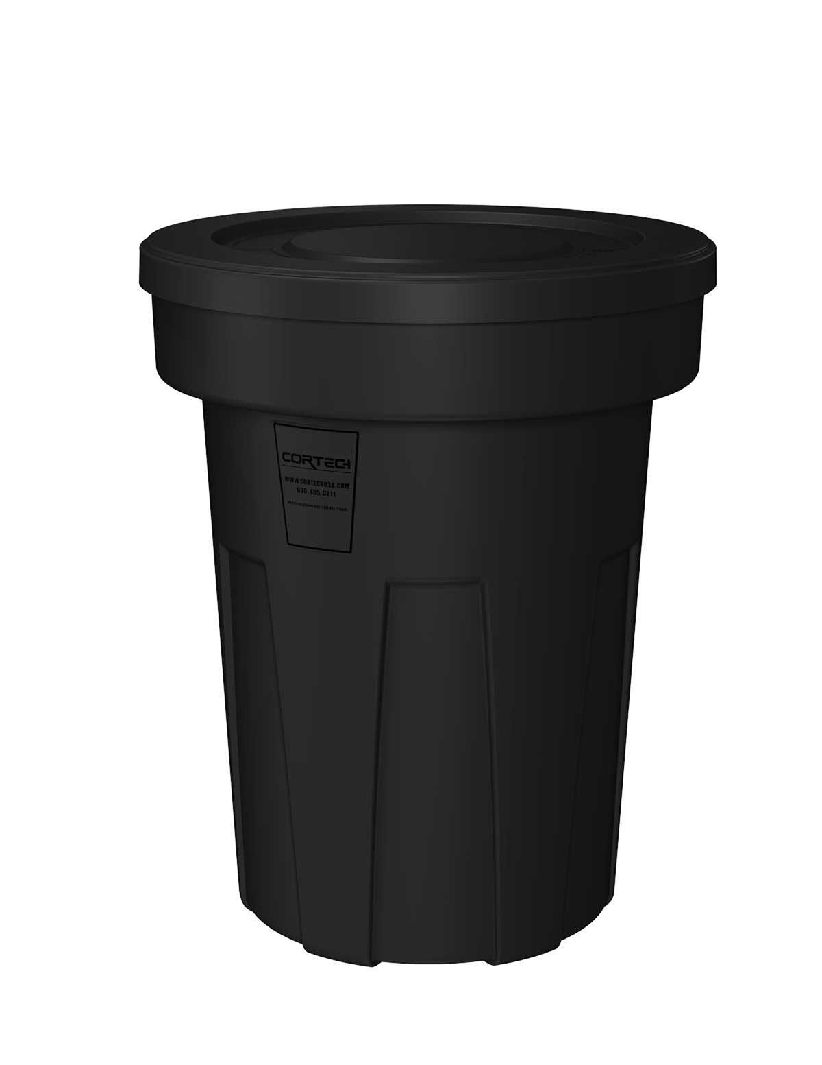 Food Grade Receptacle w/Lid Black 45 gal
