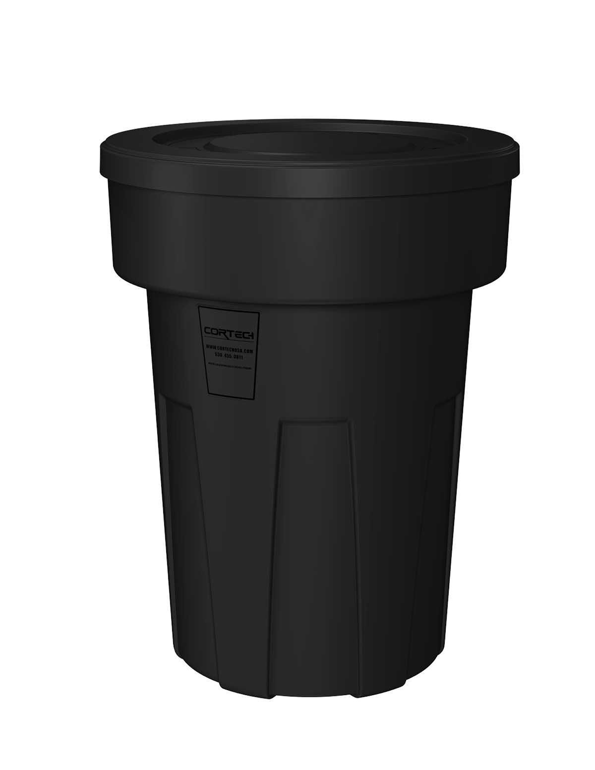Food Grade Receptacle w/Lid Black 50 gal