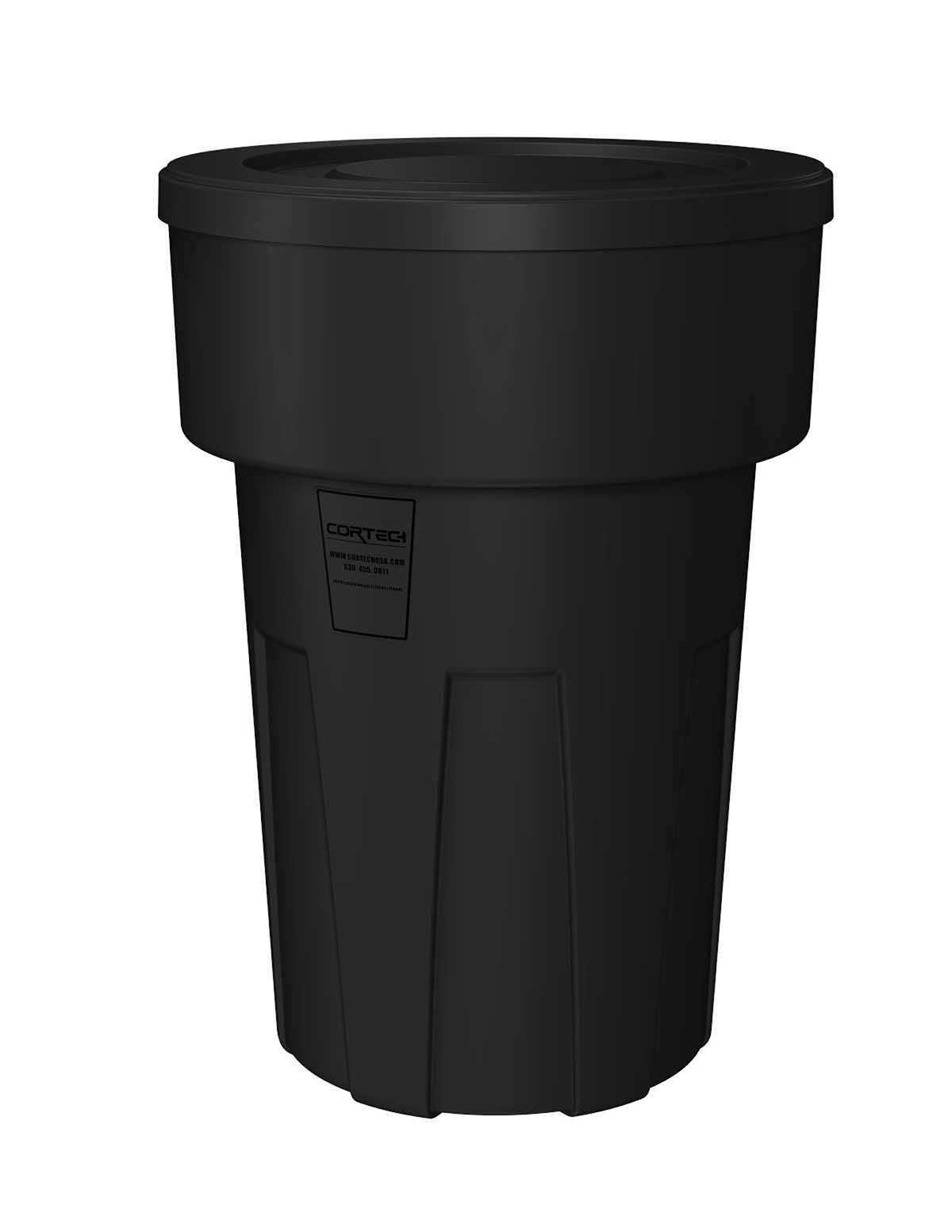 Food Grade Receptacle w/Lid Black 55 gal