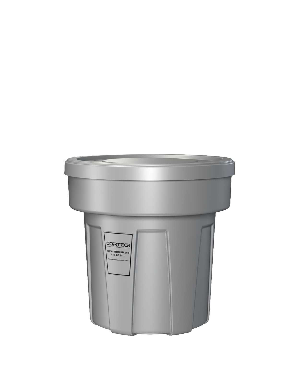 Flame Retardant Receptacle w/Lid Gray 25 gal