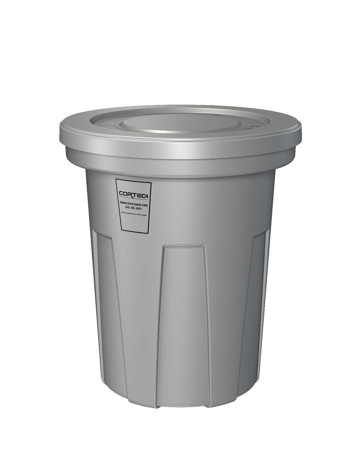 Flame Retardant Receptacle w/Lid Gray 40 gal