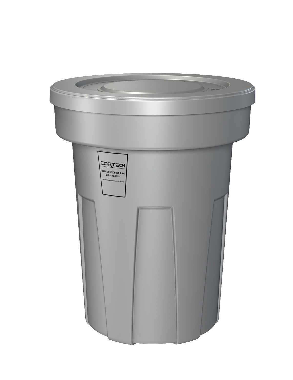 Flame Retardant Receptacle w/Lid Gray 45 gal
