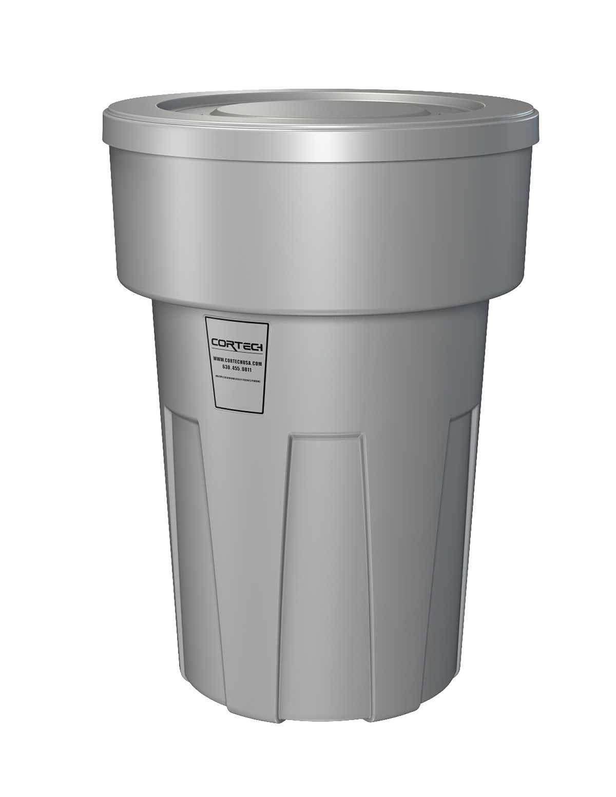 Flame Retardant Receptacle w/Lid Gray 55 gal