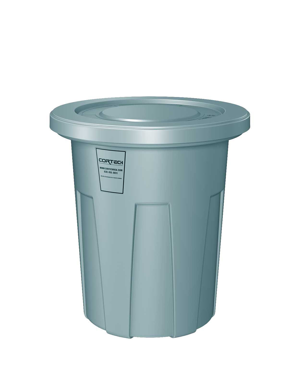 Flame Retardant Receptacle w/Lid Blue 35 gal