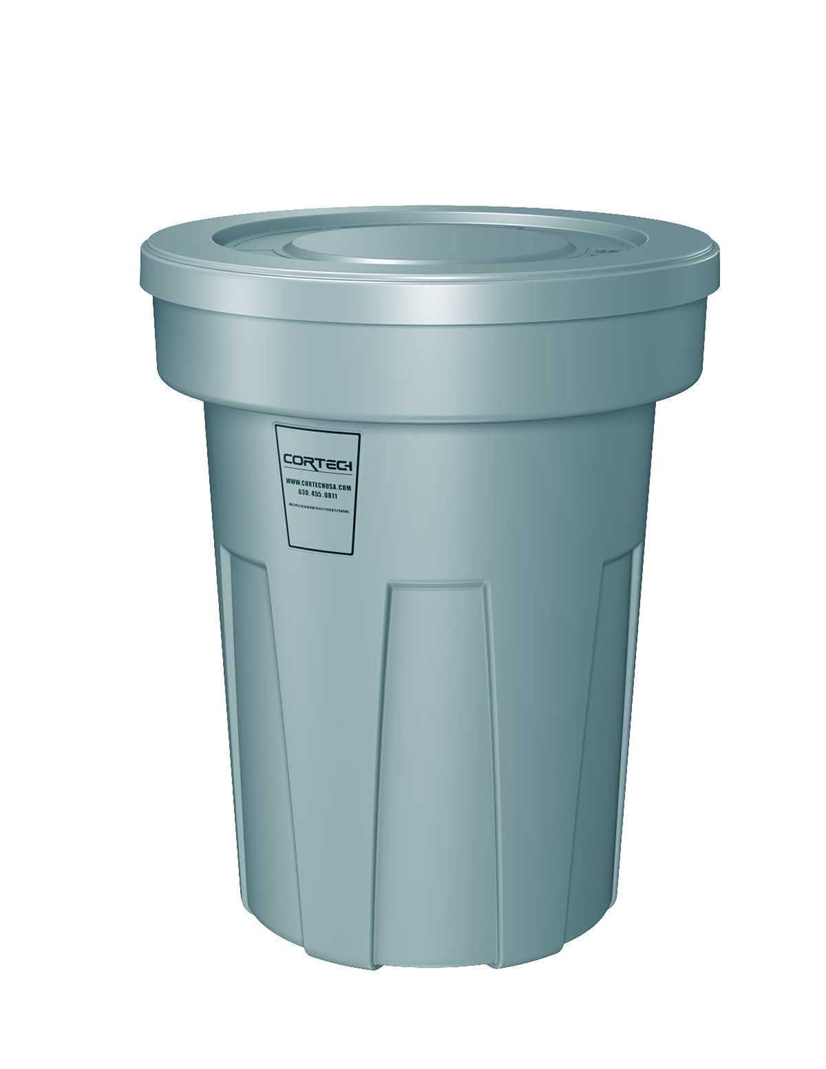 Flame Retardant Receptacle w/Lid Blue 45 gal