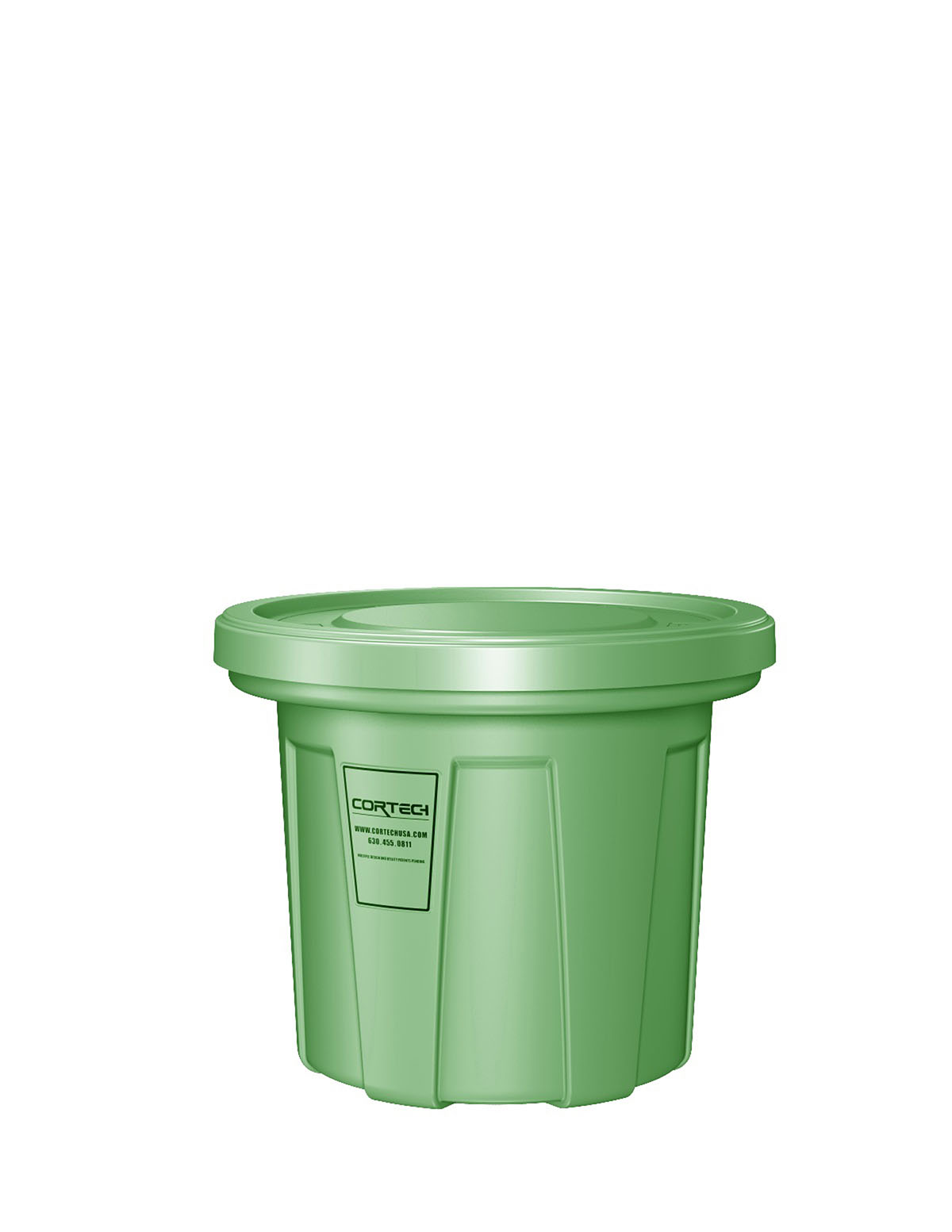Flame Retardant Receptacle w/Lid Green 20 gal