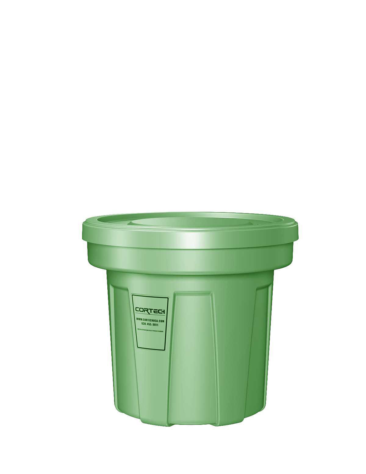 Flame Retardant Receptacle w/Lid Green 22 gal