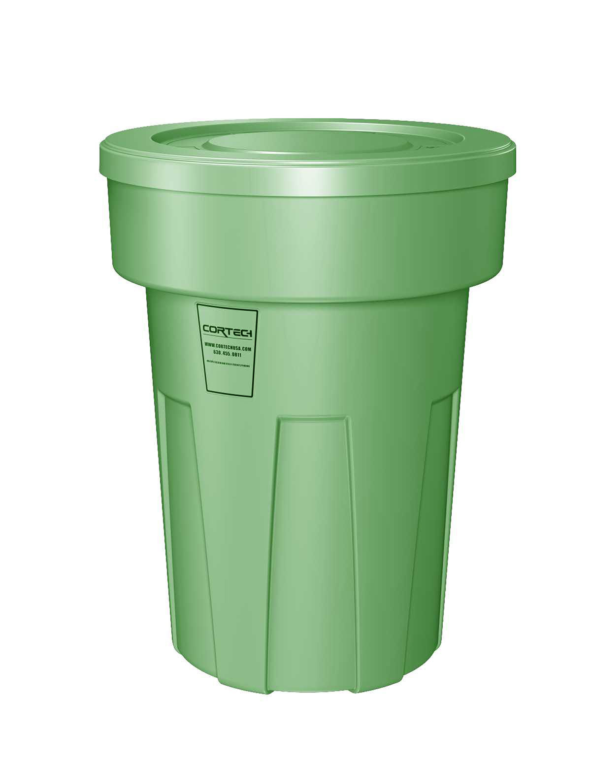 Flame Retardant Receptacle w/Lid Green 50 gal