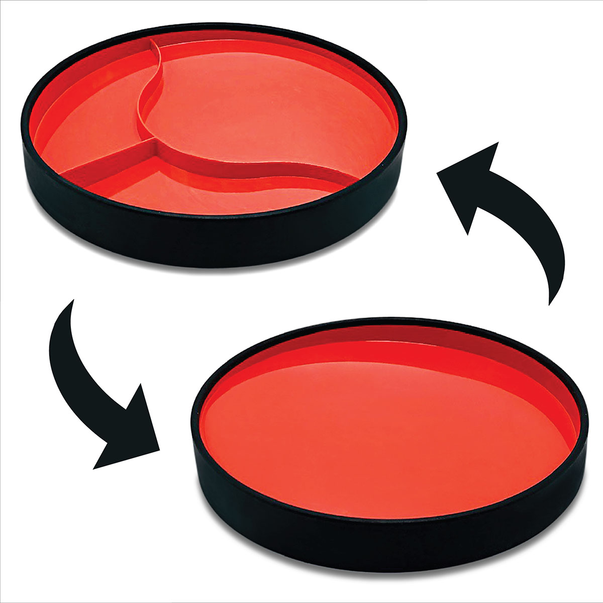 STAYnEAT Plate Divided Suction Slope n Scoop Dish Small Red Each