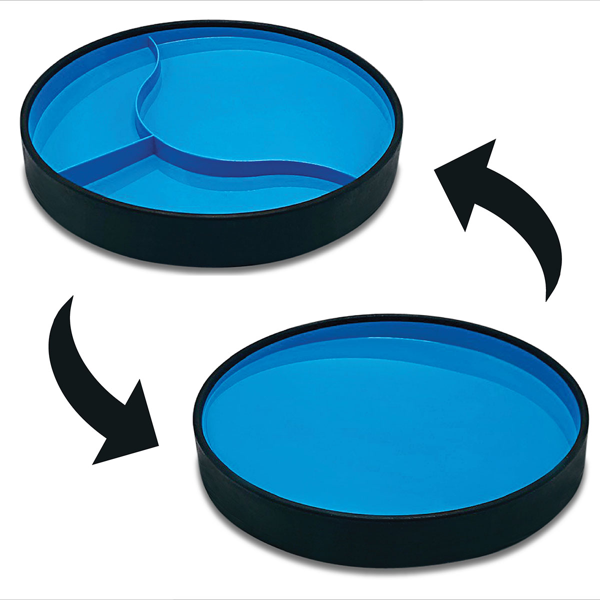 STAYnEAT Plate Divided Suction Slope n Scoop Dish Large Blue Case of 13