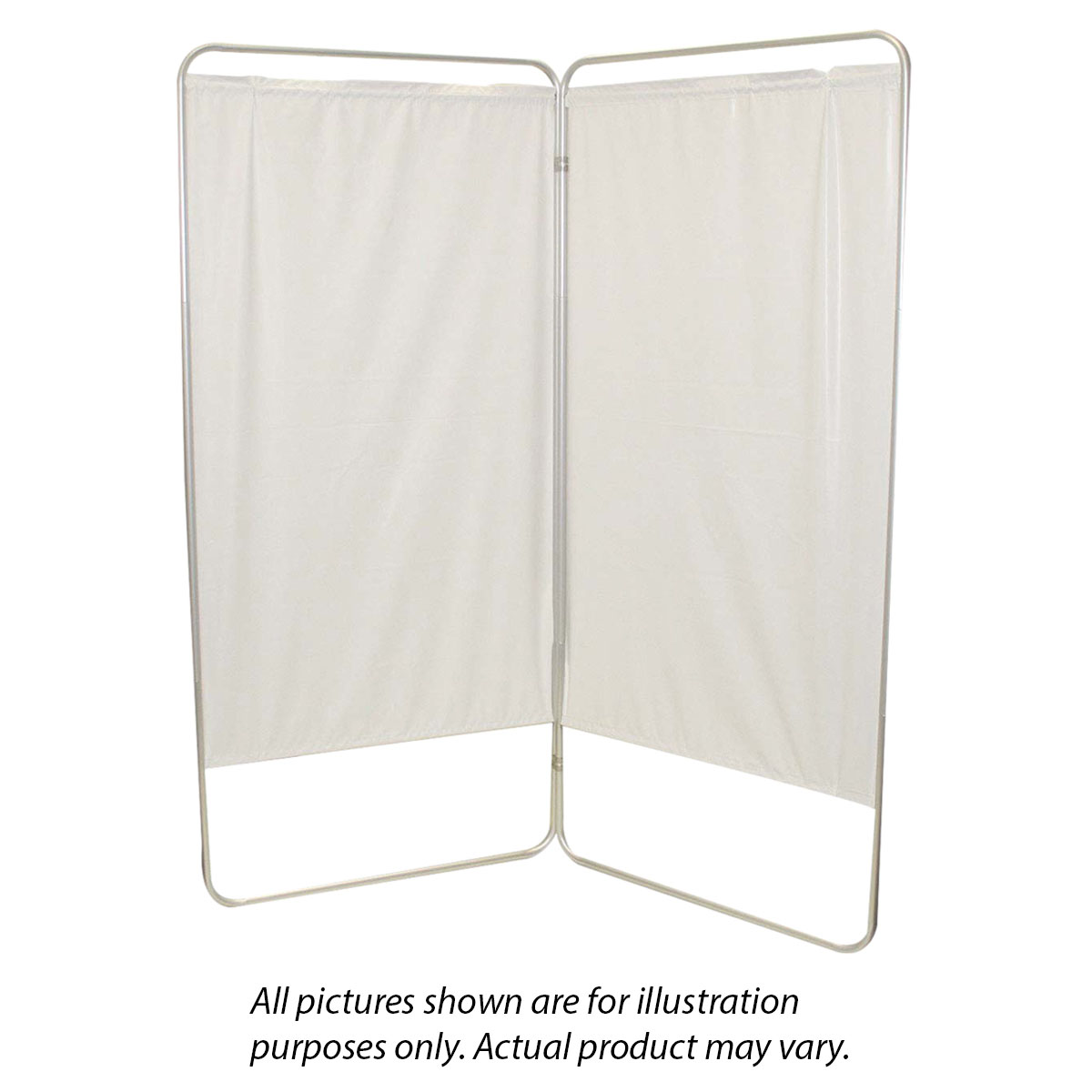 Standard 3-Panel Privacy Screen with casters - Yellow 4 mil vinyl 48 W x 68 H extended 19 W x 68 H x2.5 D folded