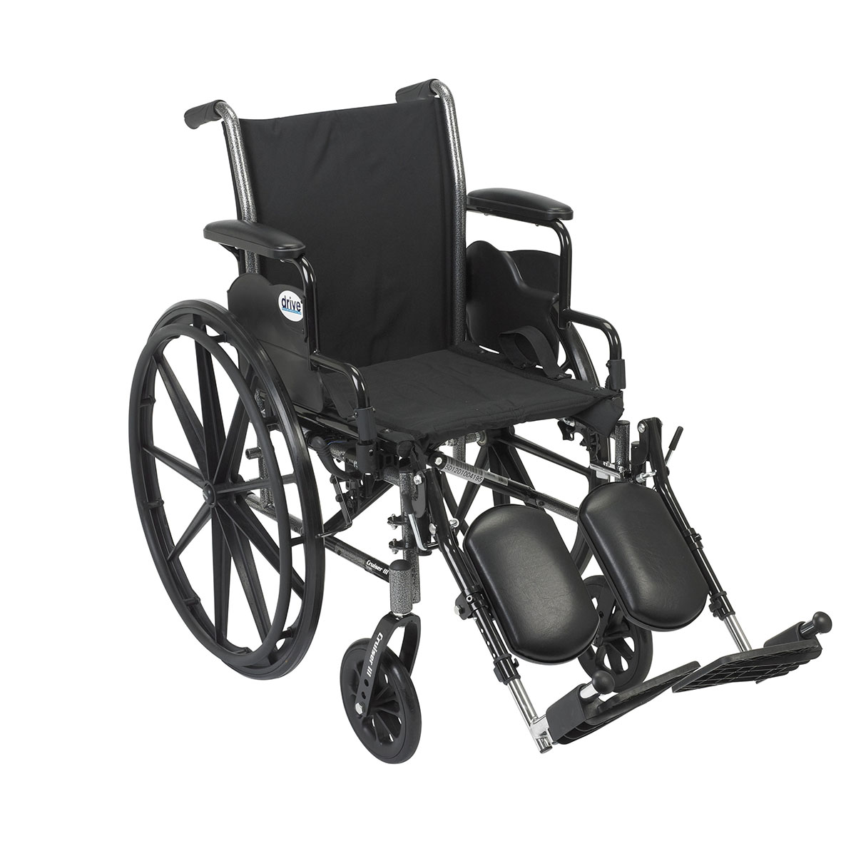 Drive Cruiser III Light Weight Wheelchair with Flip Back Removable Arms Desk Arms Elevating Leg Rests 20 Seat