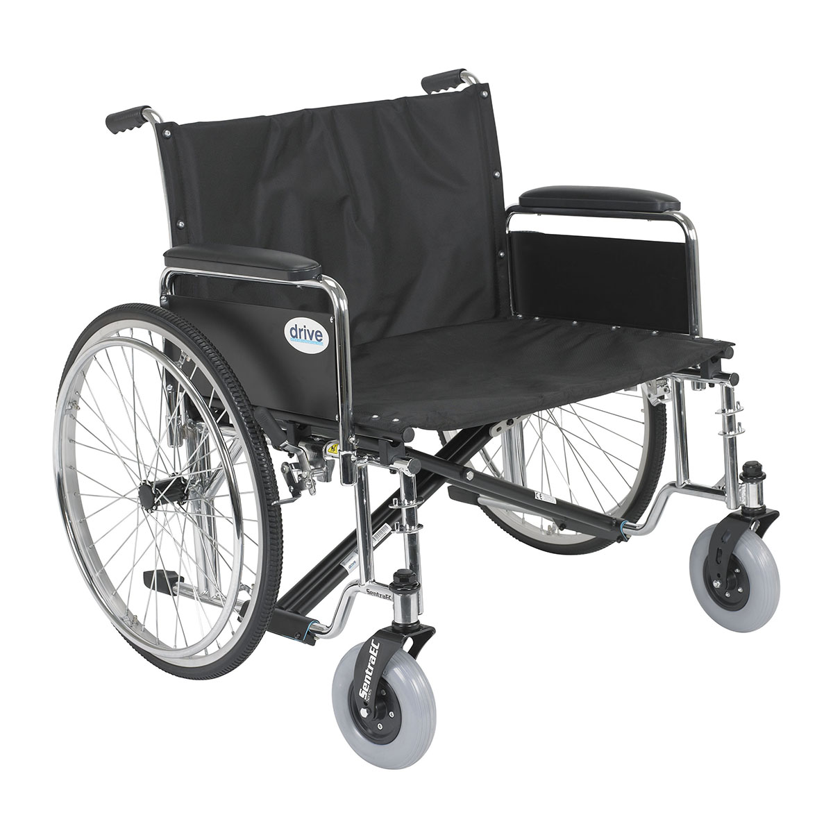 Drive Sentra EC Heavy Duty Extra Wide Wheelchair Detachable Full Arms 30 Seat