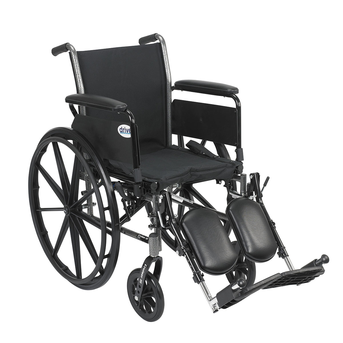 Drive Cruiser III Light Weight Wheelchair with Flip Back Removable Arms Full Arms Elevating Leg Rests 18 Seat