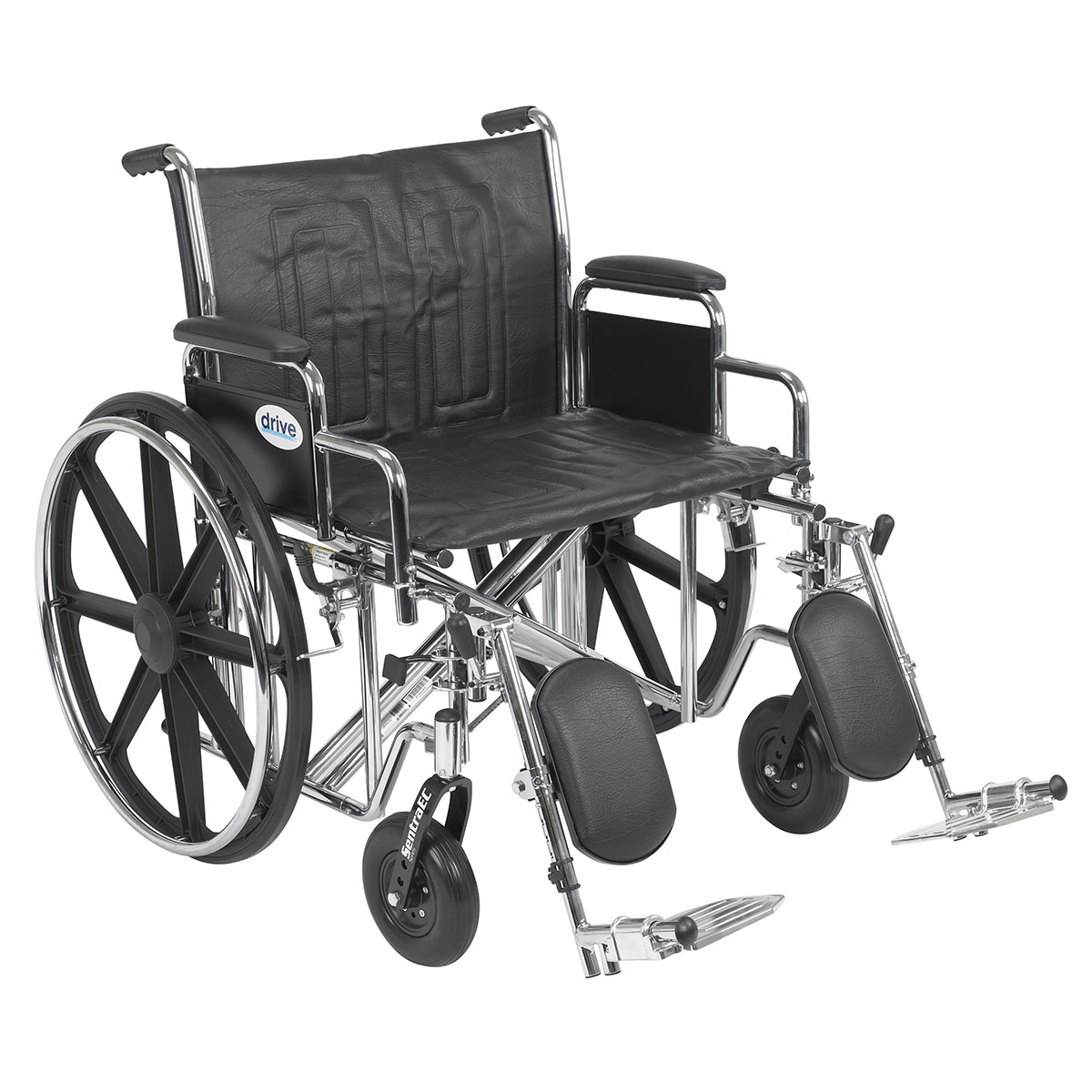 Drive Sentra EC Heavy Duty Wheelchair Detachable Desk Arms Elevating Leg Rests 24Seat