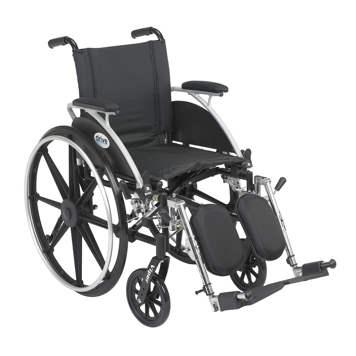 Drive Viper Wheelchair with Flip Back Removable Arms Desk Arms Elevating Leg Rests 12 Seat