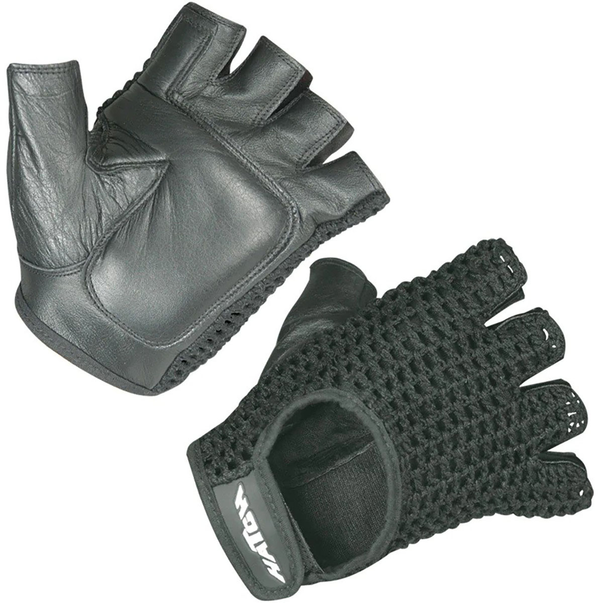 Hatch Wheelchair Gloves Mesh Back Leather Palm Black Medium Pair