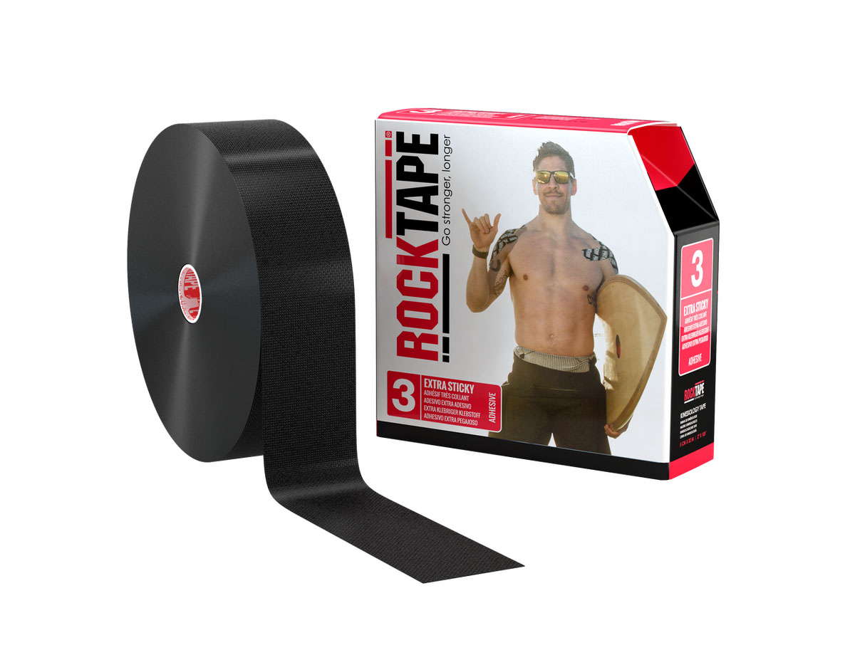 RockTape Extra Sticky Bulk Roll 2 x 105' Black 1 Roll