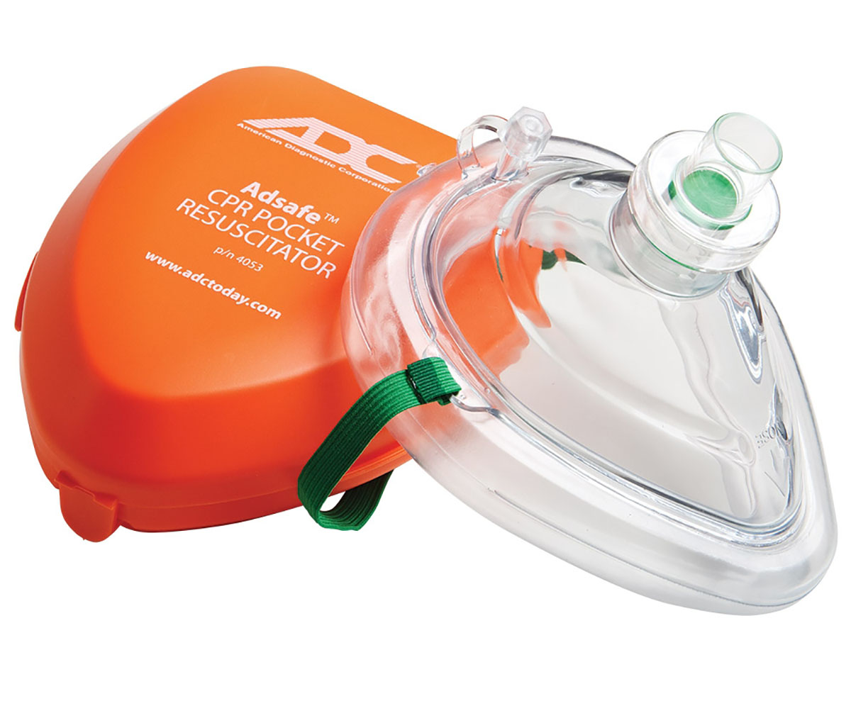 ADC Adsafe CPR Pocket Resuscitator Adult Orange w/ Case