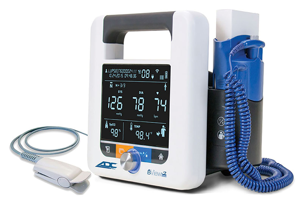 ADC AdView 2 Diagnostic Station w/ Blood Pressure Pulse Oximetry and Temperature Modules