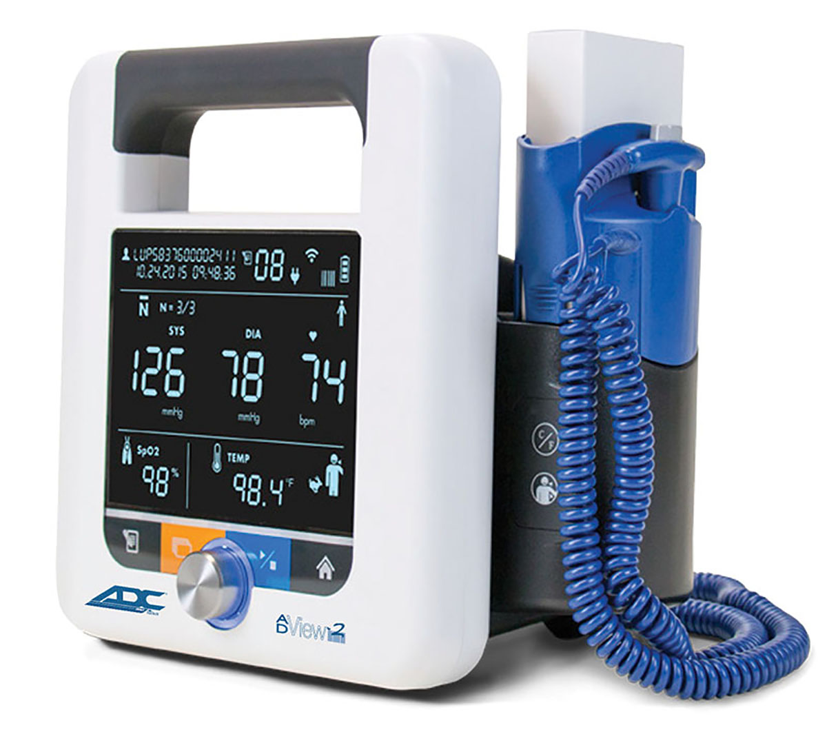 ADC AdView 2 Diagnostic Station w/ Blood Pressure and Temperature Modules