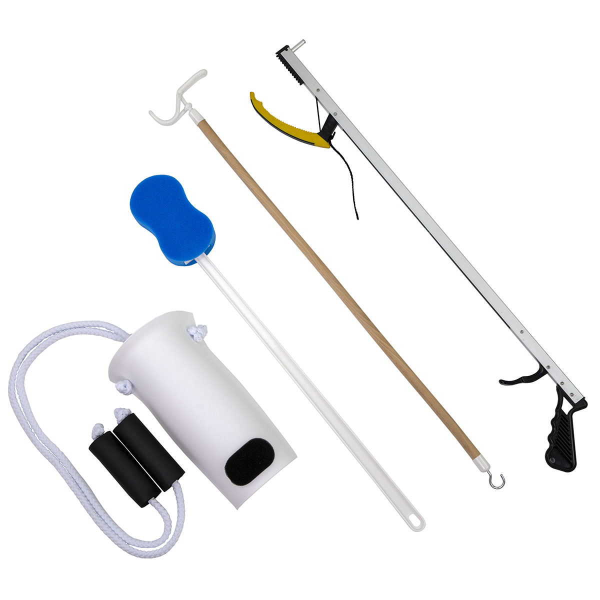 FabLife Hip Kit: 26 reacher contoured sponge formed sock aid 24 dressing stick