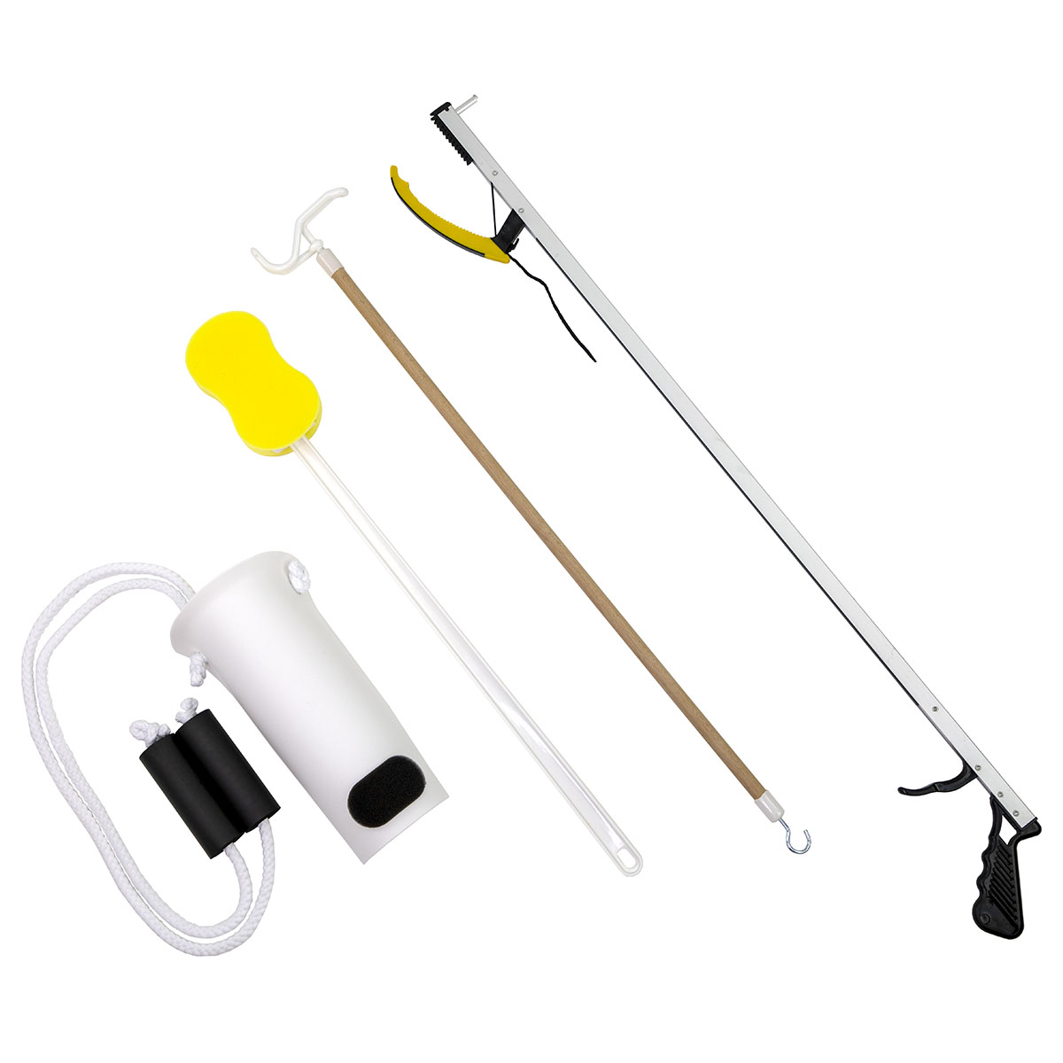 FabLife Hip Kit: 32 reacher contoured sponge formed sock aid 24 dressing stick
